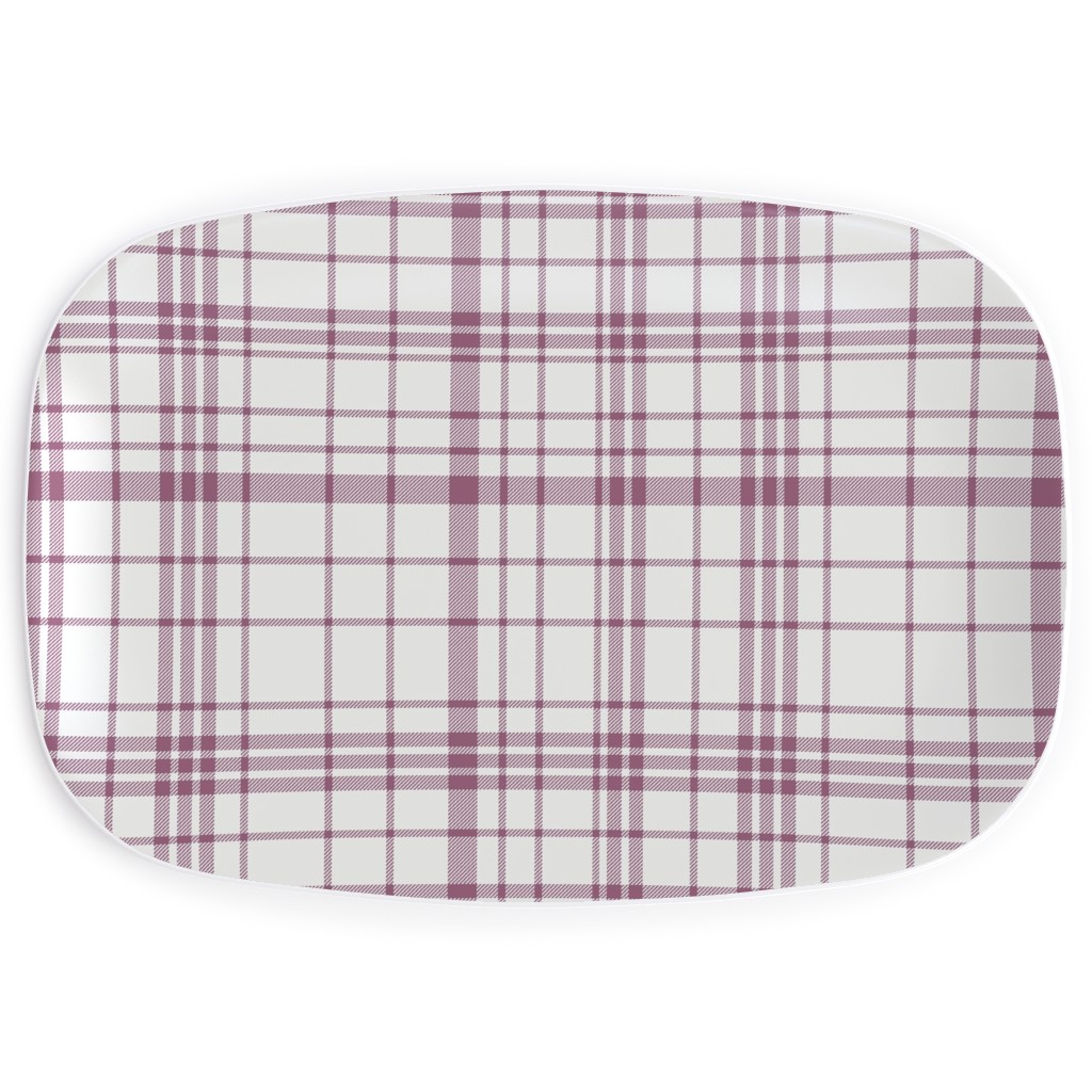 Tartan Check Serving Platter, Purple