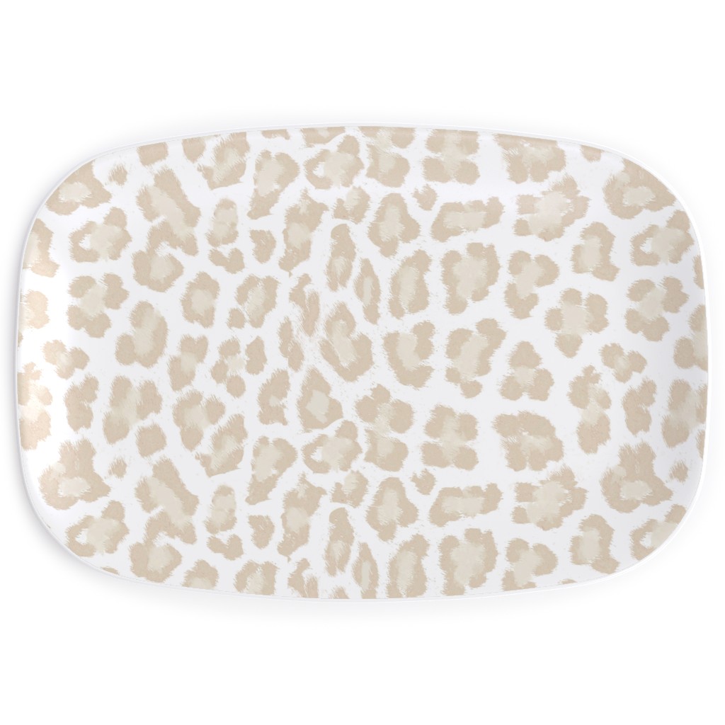 Natural Leopard - Beige Serving Platter, Beige