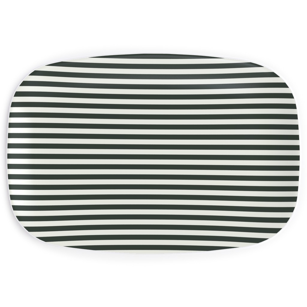Stripe - Black and Cream Serving Platter, Black