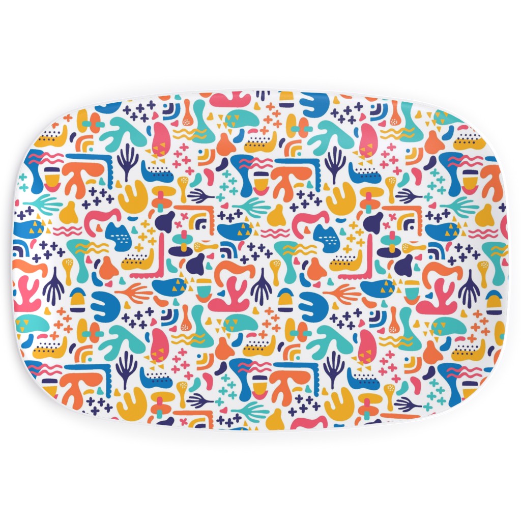 Organic Abstract Design - Multi Serving Platter, Multicolor