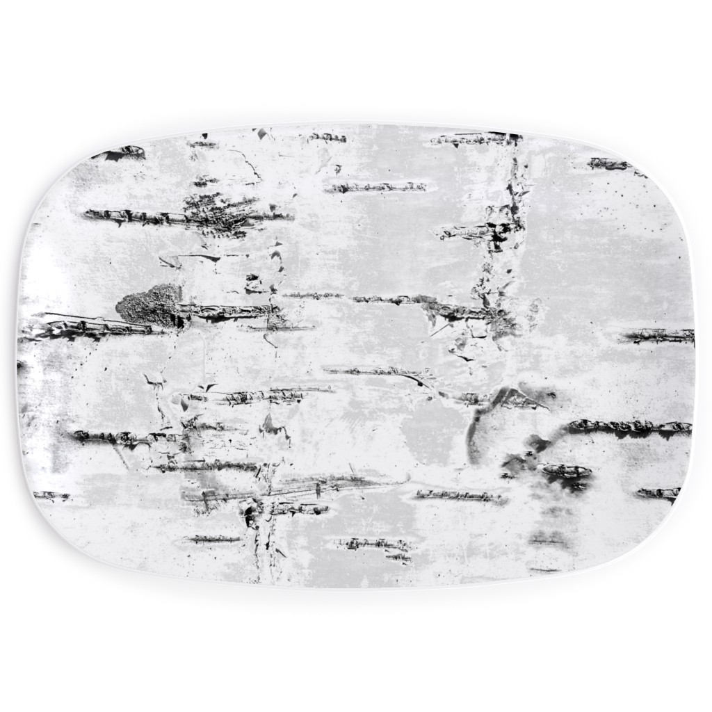 Birch Bark - White, Gray Serving Platter, Gray, Gray