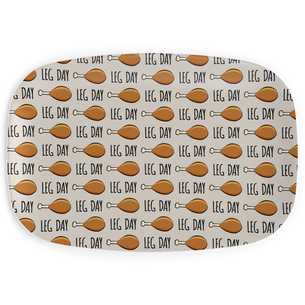 Turkey Legs - Leg Day - Beige Serving Platter, Beige, Pearl