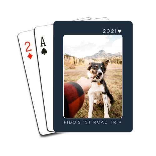 Simple Frame Outline Playing Cards, Black