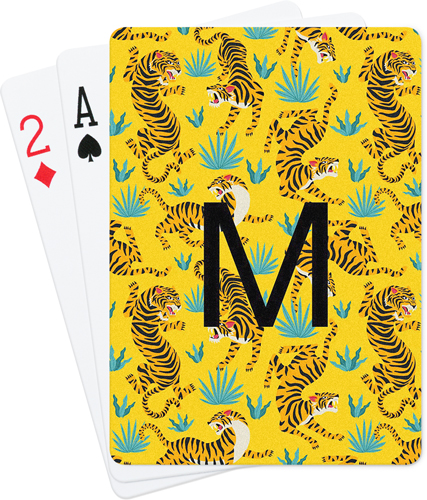 Tiger Print Custom Text Playing Cards, Multicolor