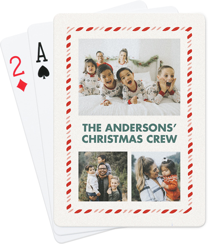 Christmas Crew Border Playing Cards, Beige, antique white