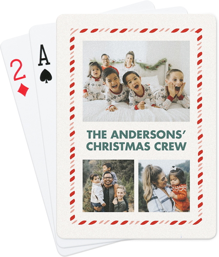 Christmas Crew Border Playing Cards, Beige