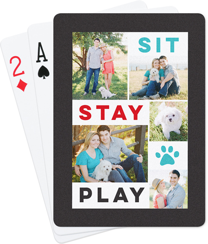 Best In Show Sit Stay Play Playing Cards, Gray