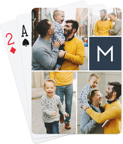 Gallery of Four Monogram Playing Cards, Multicolor