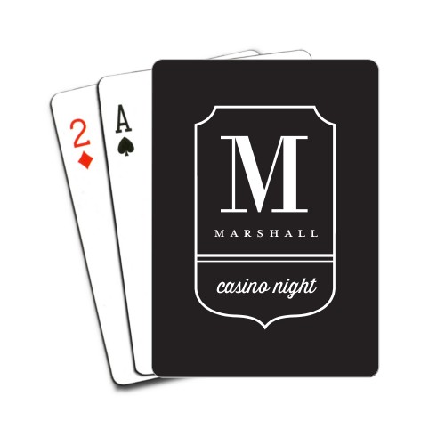 Casino Night Playing Cards, Gray