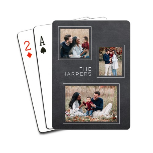 Chalkboard Simple Frames Playing Cards, Gray
