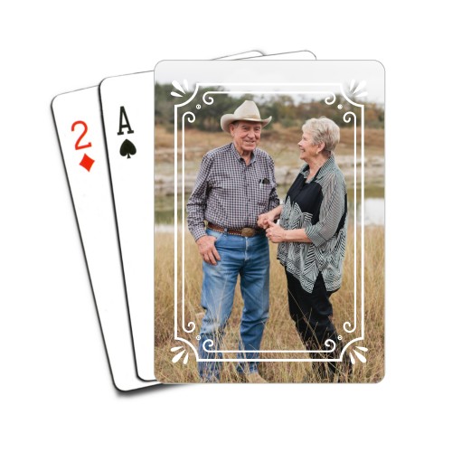 Decorative Border Playing Cards, White