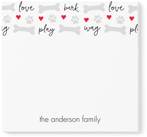 Best In Show Love Play Bark Post-it Notes, 3x3, Gray