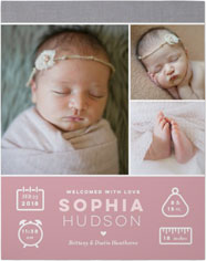 welcome baby girl premium poster