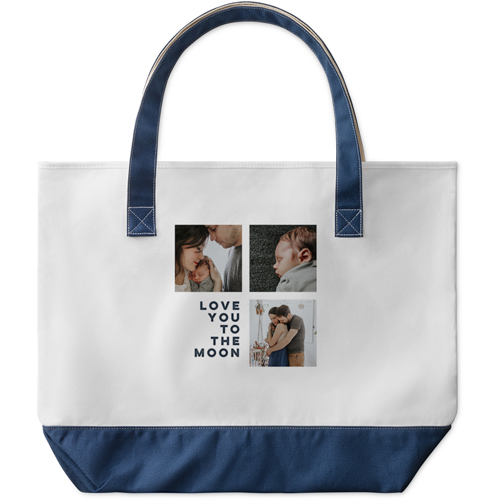 Gallery of Three Large Tote, Navy, Photo Personalization, Large Tote, Multicolor