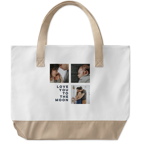 Gallery of Three Large Tote, Beige, Photo Personalization, Large Tote, Multicolor