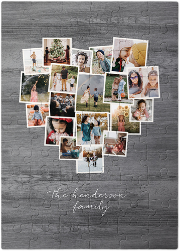 Heart Collage Portrait Puzzle, Puzzle Board, 60 pieces, Rectangle, Puzzle, Gray, gray