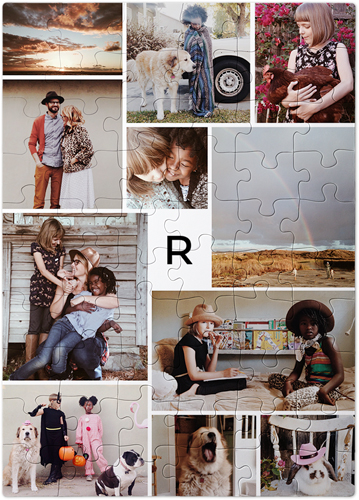 Modern Monogram Gallery Portrait Puzzle, Puzzle Board, 60 pieces, Rectangle, Puzzle, Multicolor, multi