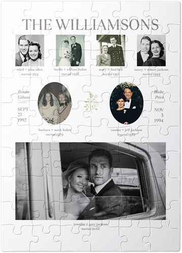 Marriage Family Tree Puzzle, Puzzle Board, 60 pieces, Rectangle, Puzzle, White, white