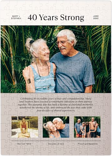 Anniversary Timeline News Puzzle, Puzzle Board, 252 pieces, Rectangle, Puzzle, Beige