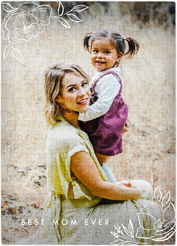 Floral Corners Puzzle, Puzzle Board, 252 pieces, Rectangle, Puzzle, White, white