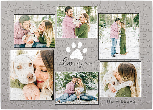 Rustic Paw Collage Puzzle, Puzzle Board, 252 pieces, Rectangle, Puzzle, Gray, stone