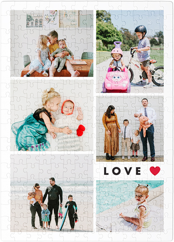 Modern Love Collage Puzzle, Puzzle Board, 252 pieces, Rectangle Ornament, Puzzle, White