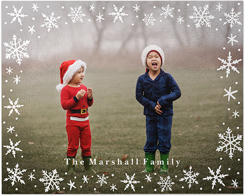 Snowflake Border Puzzle, Puzzle Board, 520 pieces, Rectangle, Puzzle, White, white