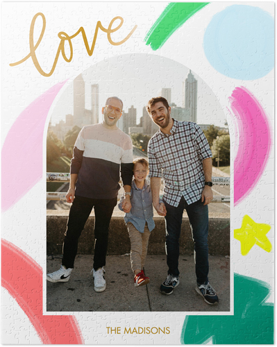 Colorful Love Brushstrokes Puzzle, Puzzle Board, 520 pieces, Rectangle Ornament, Puzzle, White