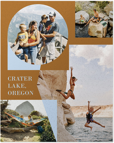 Geometric Travel Puzzle, Puzzle Board, 520 pieces, Rectangle, Puzzle, Brown, camel