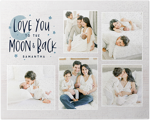 Love You To The Moon And Stars Puzzle, Puzzle Board, 520 pieces, Rectangle Ornament, Puzzle, Blue