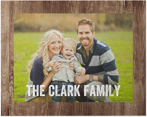 Printed Weathered Faux Wood Landscape Puzzle, Puzzle Board, 520 pieces, Rectangle, Puzzle, Brown, brown