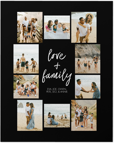 Love and Family Portrait Puzzle, Puzzle Board, 520 pieces, Rectangle Ornament, Puzzle, Black