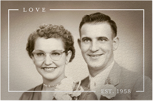 Love Border Puzzle, Puzzle Board, 1014 pieces, Rectangle, Puzzle, White, white