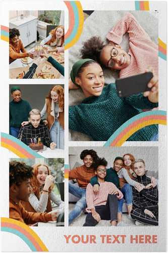 Colorful Rainbows Puzzle, Puzzle Board, 1014 pieces, Rectangle, Puzzle, Pink, salmon