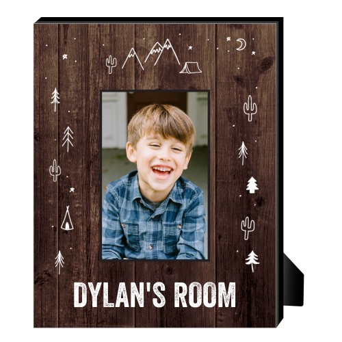 Adventure Border Personalized Frame, - No photo insert, 8x10, Brown