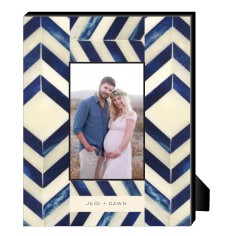 blue chevron bone personalized frame