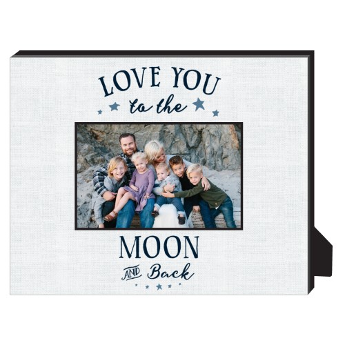 Moon and Back Script Personalized Frame, - No photo insert, 8x10, Blue