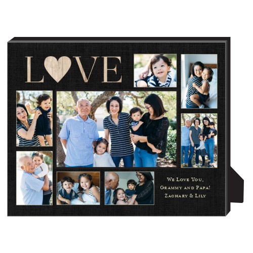 Love Burlap Collage Personalized Frame, - No photo insert, 8x10, Black