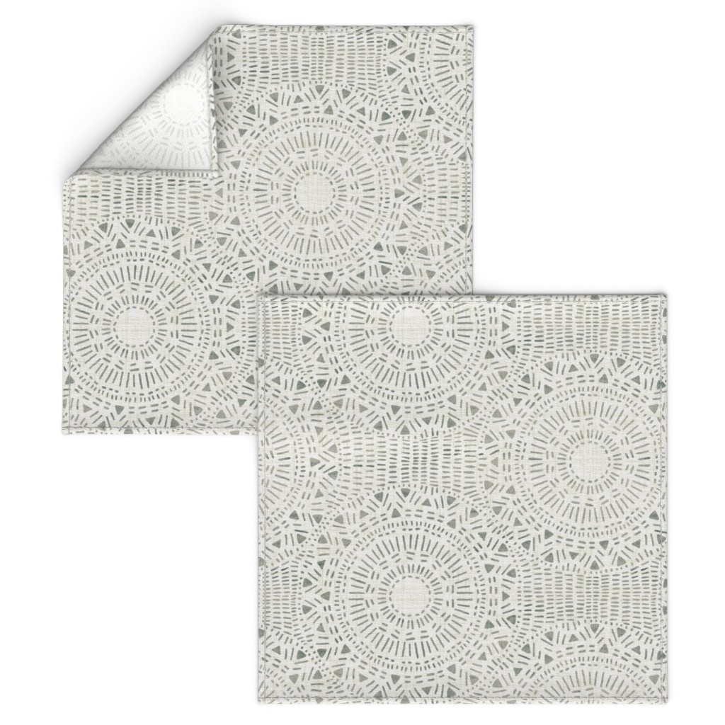 Image showcasing Distressed Mandala - Neutral Cloth Napkin | Shutterfly