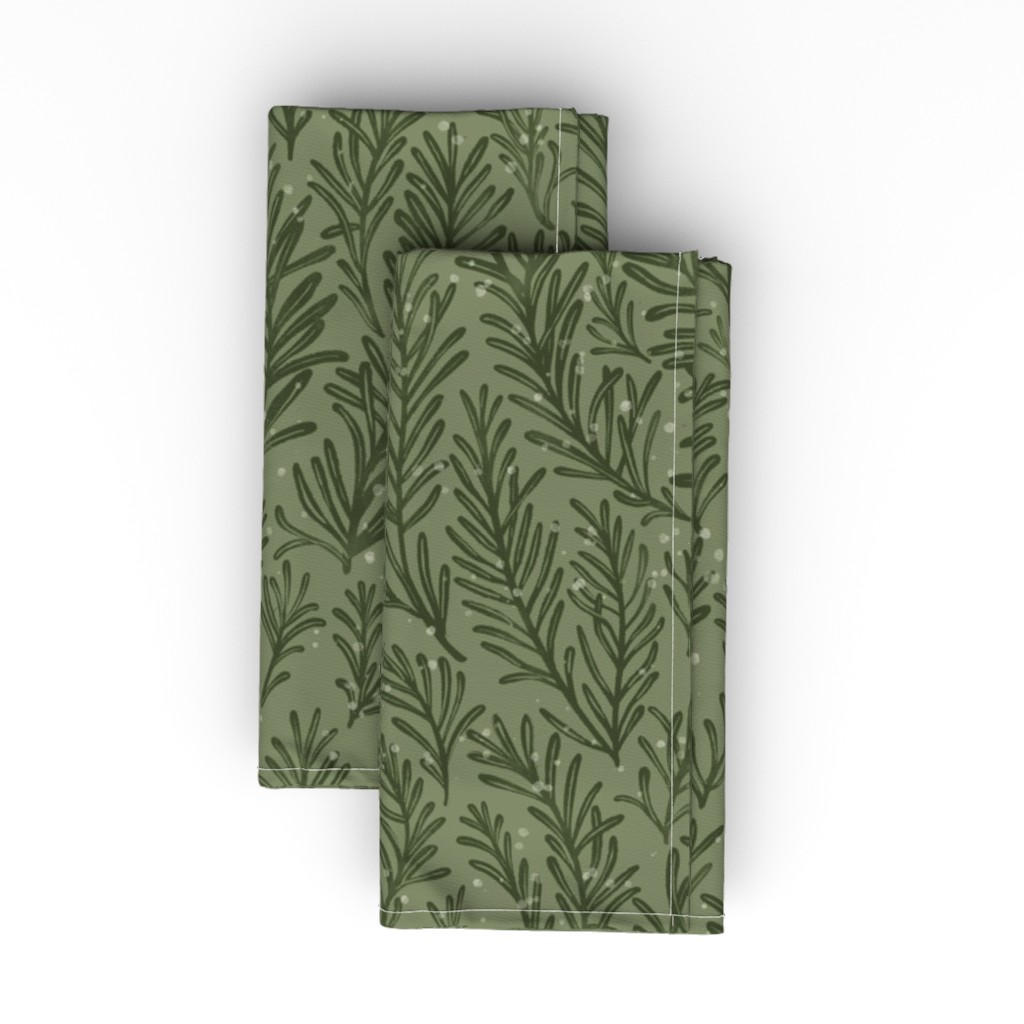 Snow - Green Cloth Napkin, Longleaf Sateen Grand, Green