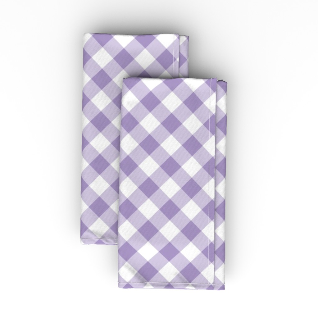 Gingham - Purple Cloth Napkin, Longleaf Sateen Grand, Purple