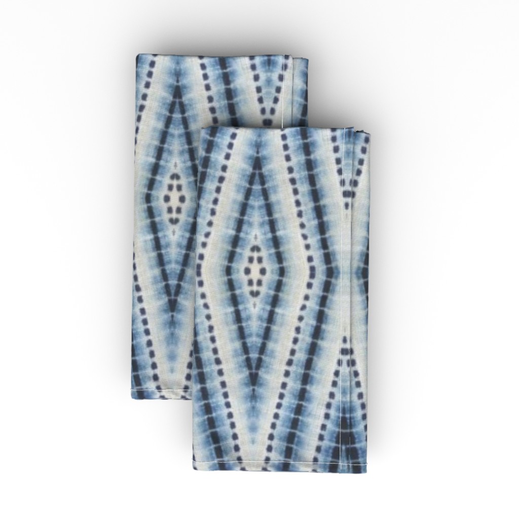 Shibori Diamond - Blue Cloth Napkin, Longleaf Sateen Grand, Blue
