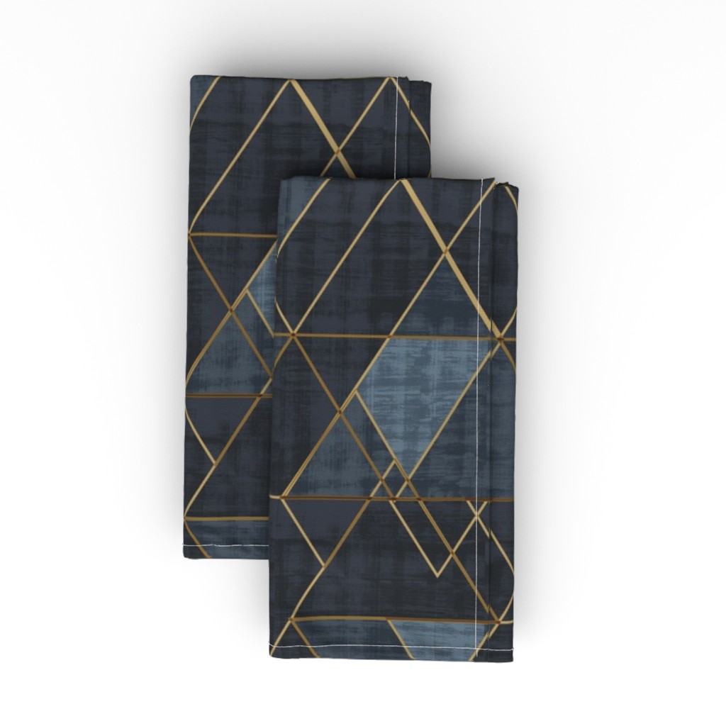 Mod Triangles Cloth Napkin, Longleaf Sateen Grand, Blue