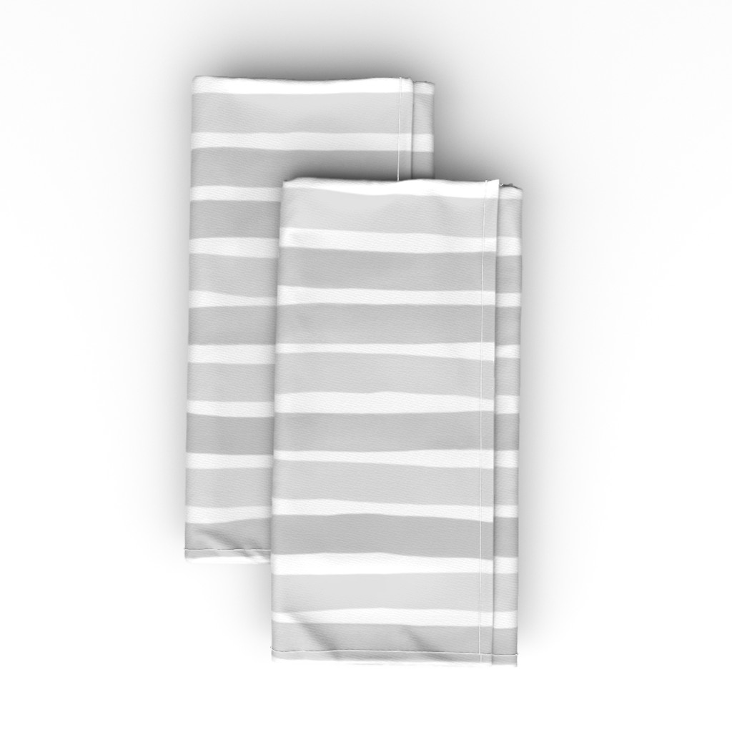 Imperfect Watercolor Stripes Cloth Napkin, Longleaf Sateen Grand, Gray
