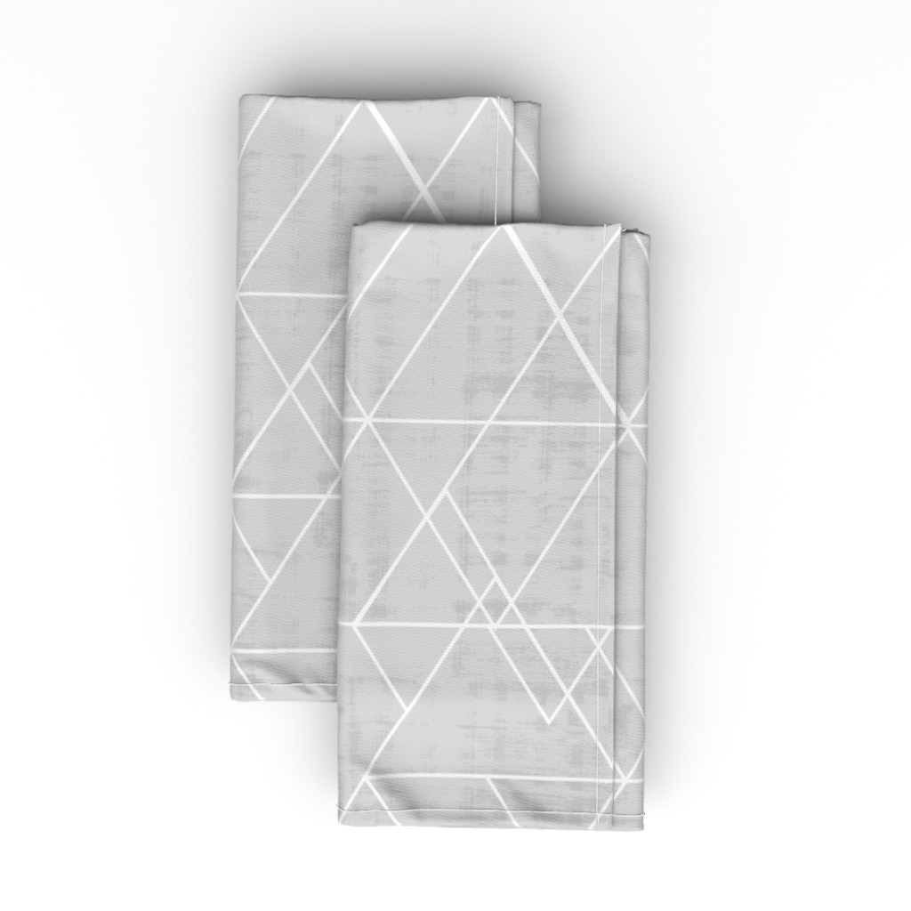 Mod Triangles Cloth Napkin, Longleaf Sateen Grand, Gray