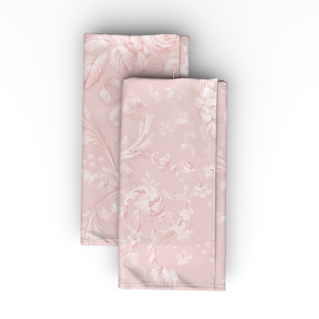 Faded Rococo Peony Cloth Napkin, Longleaf Sateen Grand, Pink