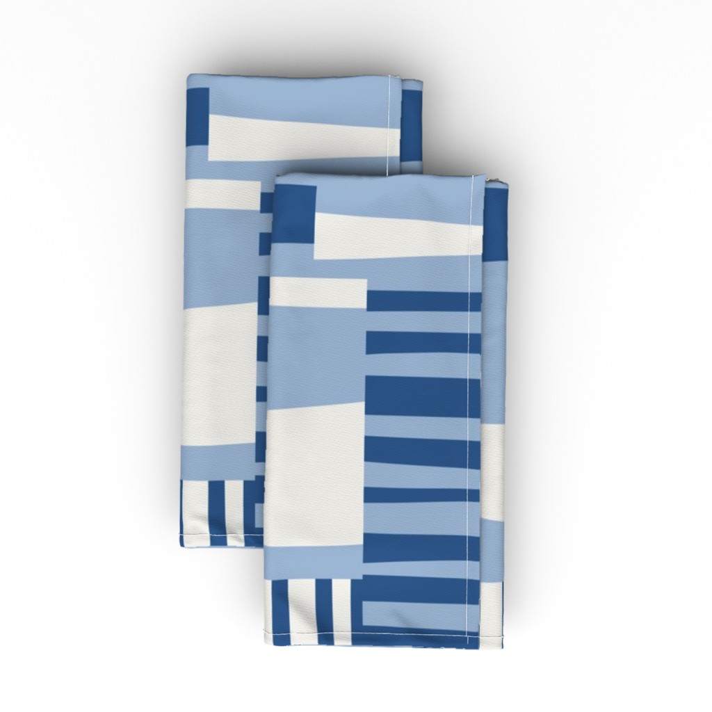 Twiggy Stripes Cloth Napkin, Longleaf Sateen Grand, Blue