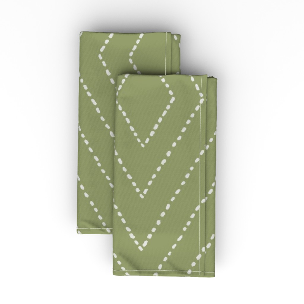 Diamond Dash - Green Cloth Napkin, Longleaf Sateen Grand, Green