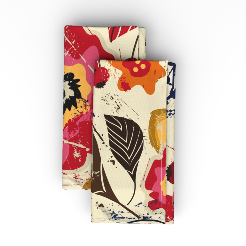 Botanical Woodcut - Multi Cloth Napkin, Longleaf Sateen Grand, Multicolor