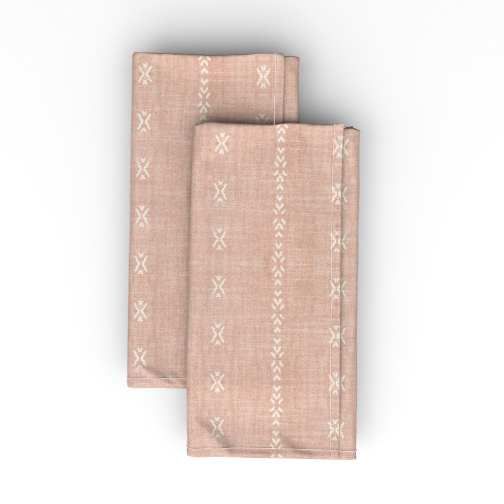 Playa Tribal Stripe - Pink Cloth Napkin, Longleaf Sateen Grand, Pink